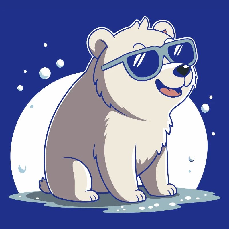 Chic polar bear in glasses