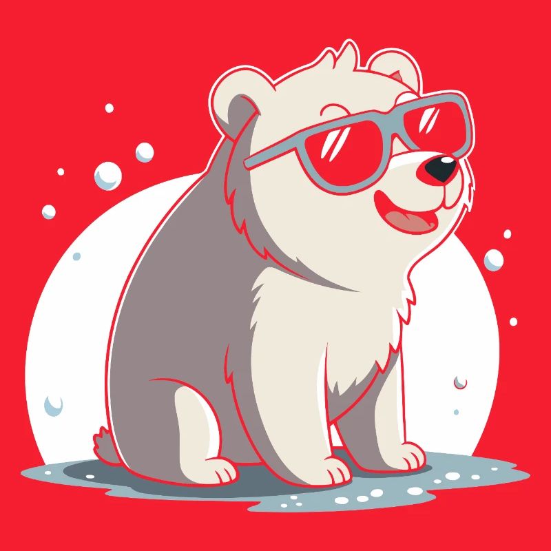 Schicker Eisbär mit Brille
