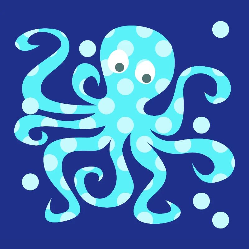 Octopus Squid Dots Dots Comic Sea Animal