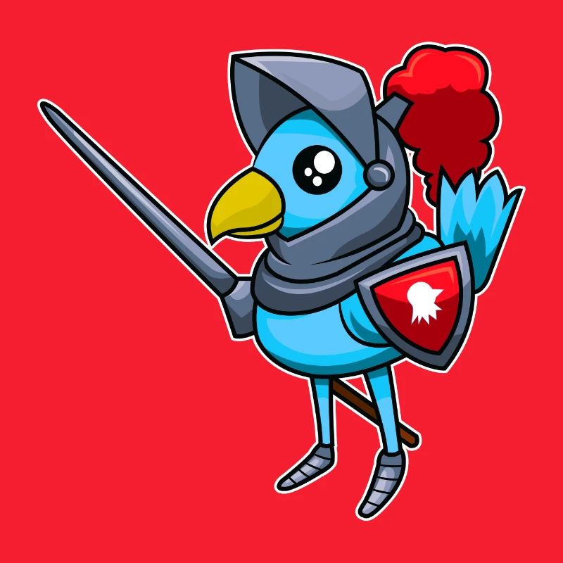 Knightly bird knight - design