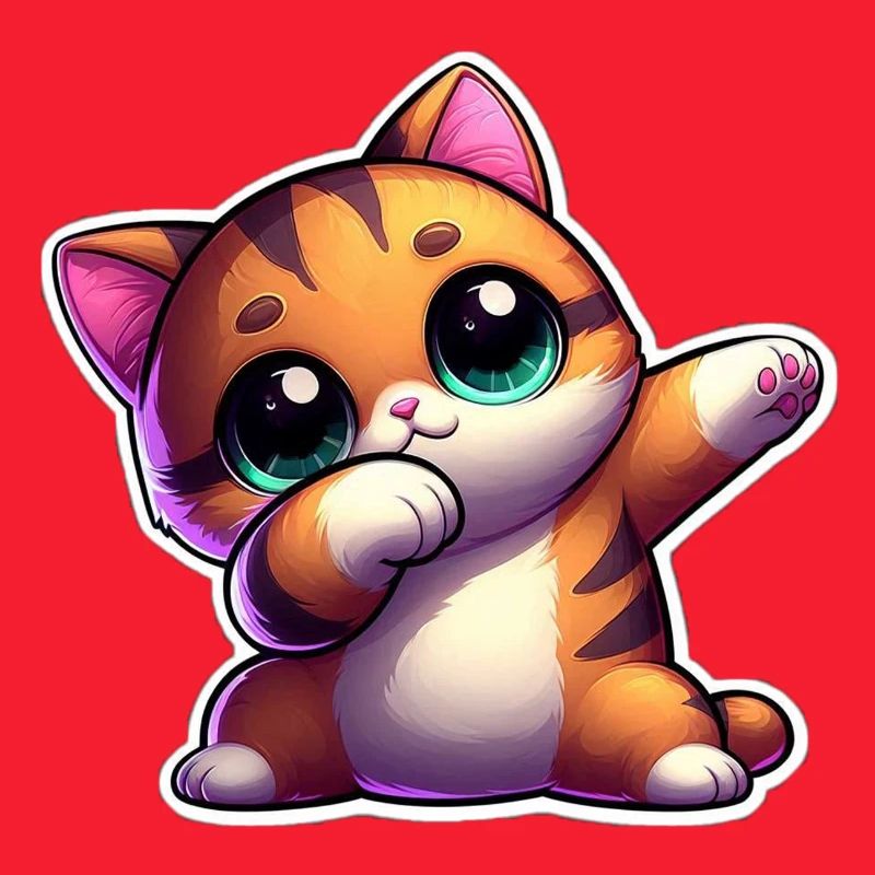 Cute kitten with big expressive eyes