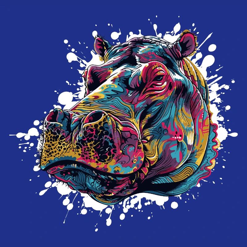 Bunter Hippo Farbspritzer