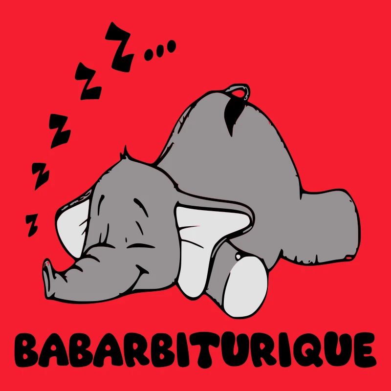 Sleeping Elephant with the title babarbituric