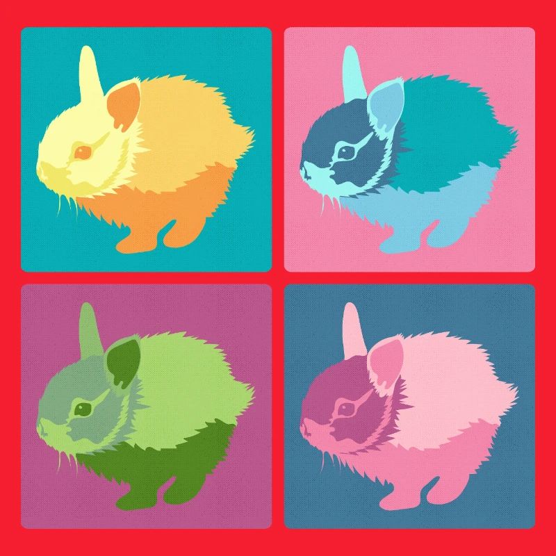 Ensemble de blocs de couleur Pop Art Rabbit