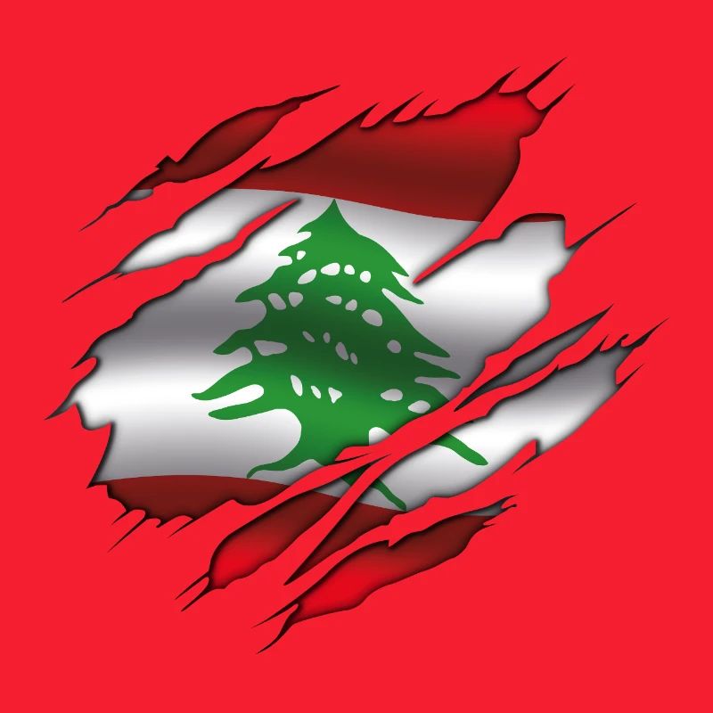 Drapeau du Liban - Drapeau déchiré