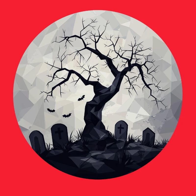Dark Ghost Trees with Cemetery