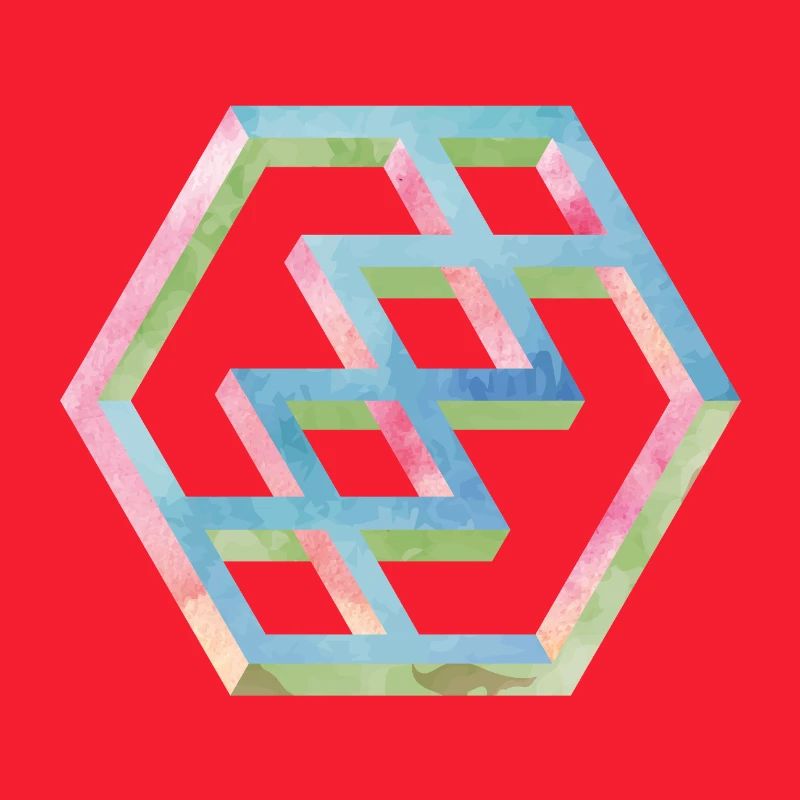 Abstract Colorful Hexagon Pattern