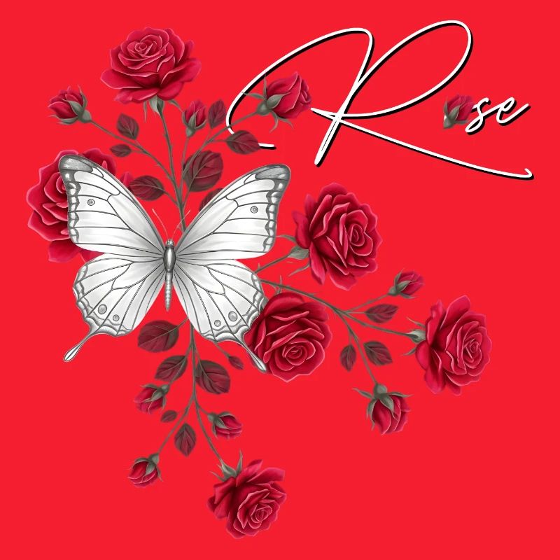 Rose et Papillon Élégance