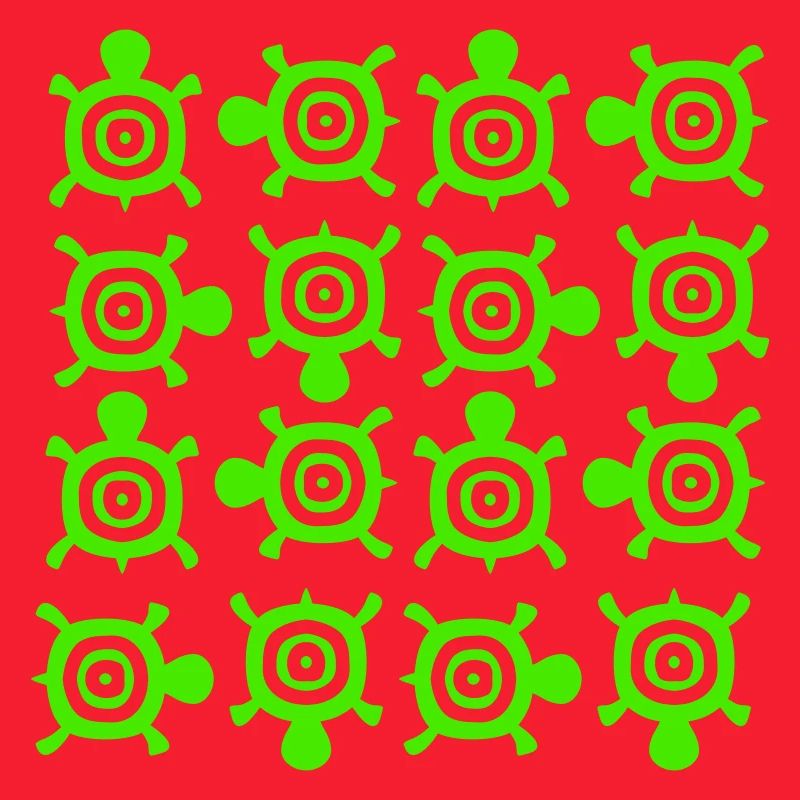 Turtles Pattern Many Decorative Circles Logo