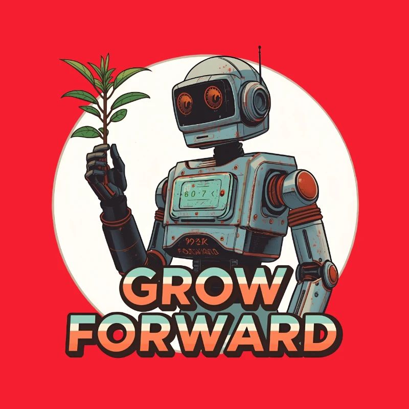 Grow Forward – Retro Sci-Fi Robot