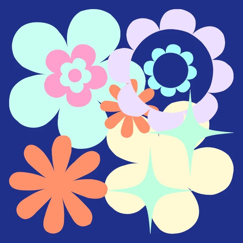 Blüten-Pop Retro Muster