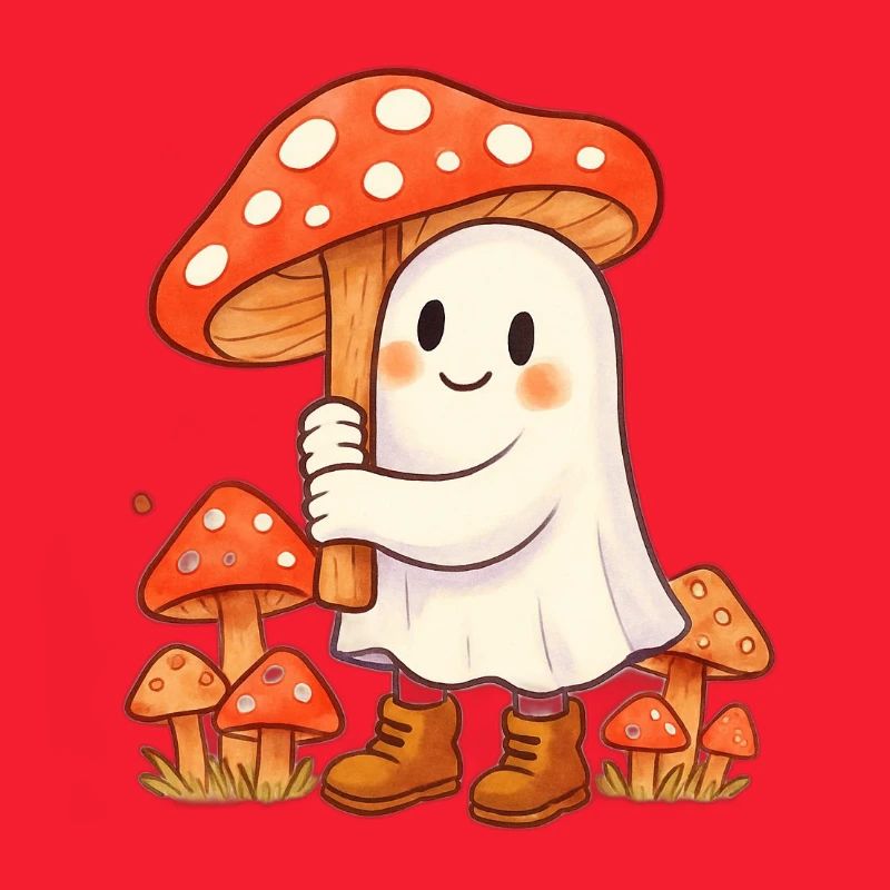 Geist mit Regenschirm - ein Pilz