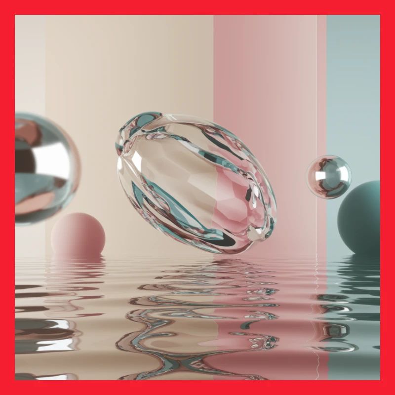 Reflets pastel dans sphère abstraite