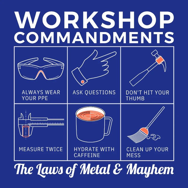 Workshop Rules, Sarcastic Machinist & Engineer Tee
