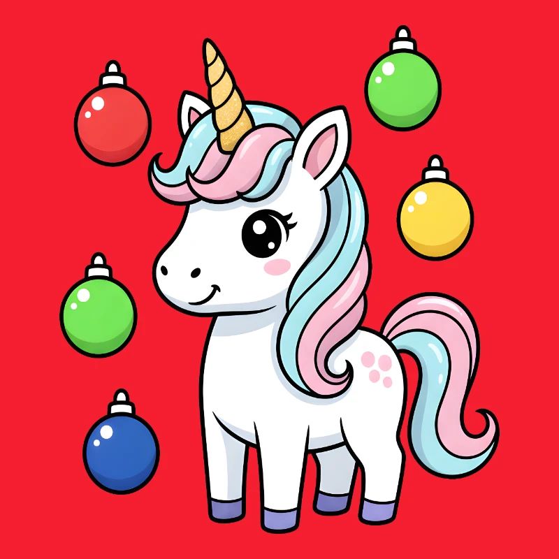 Süßes Weihnachts-Einhorn