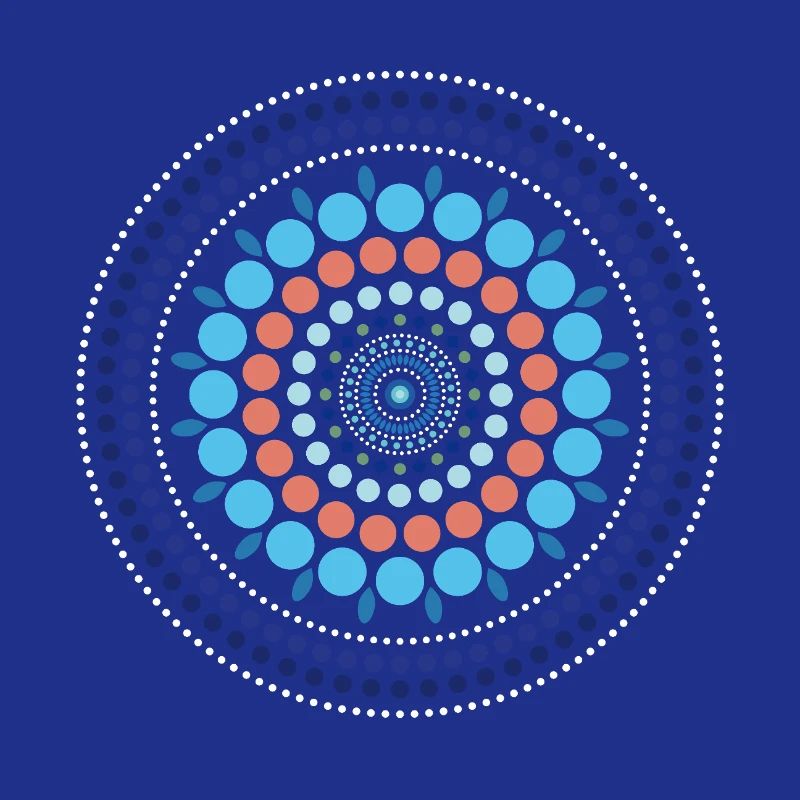Blue Gradient Dot Mandala