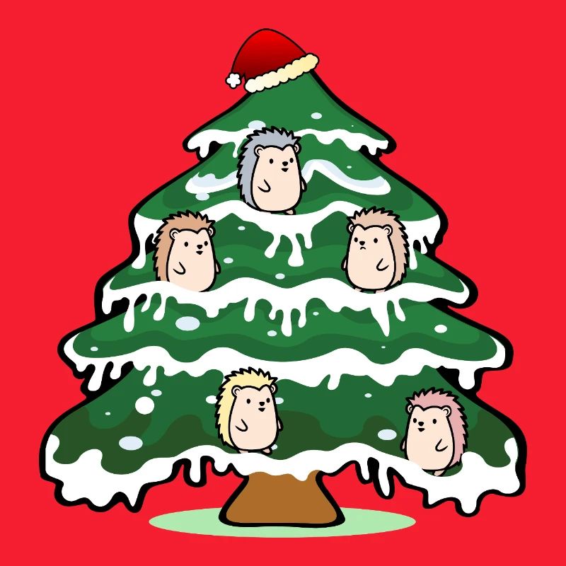 Sapin de Noël drôle Hérisson de Noël