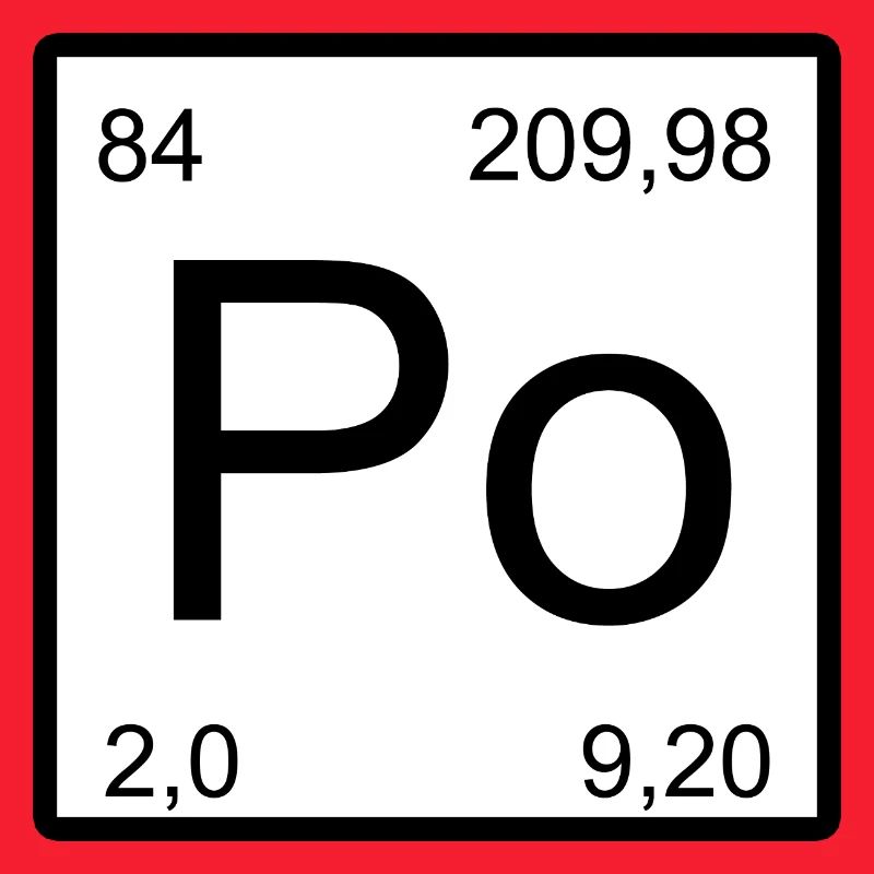 Tableau de la période de conception des éléments Po en polonium