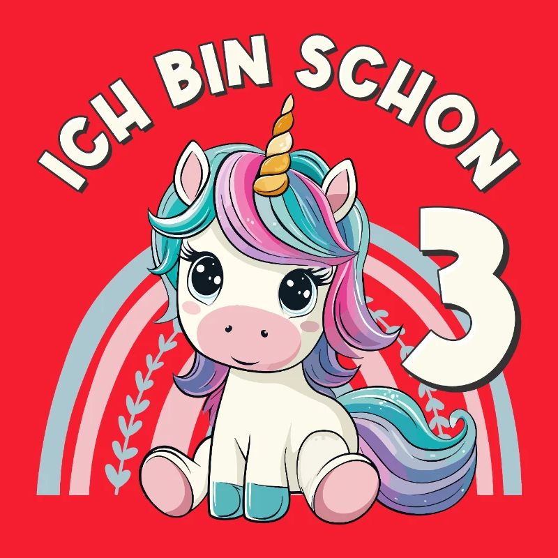 3. Geburtstag Einhorn Regenbogen Süß Niedlich