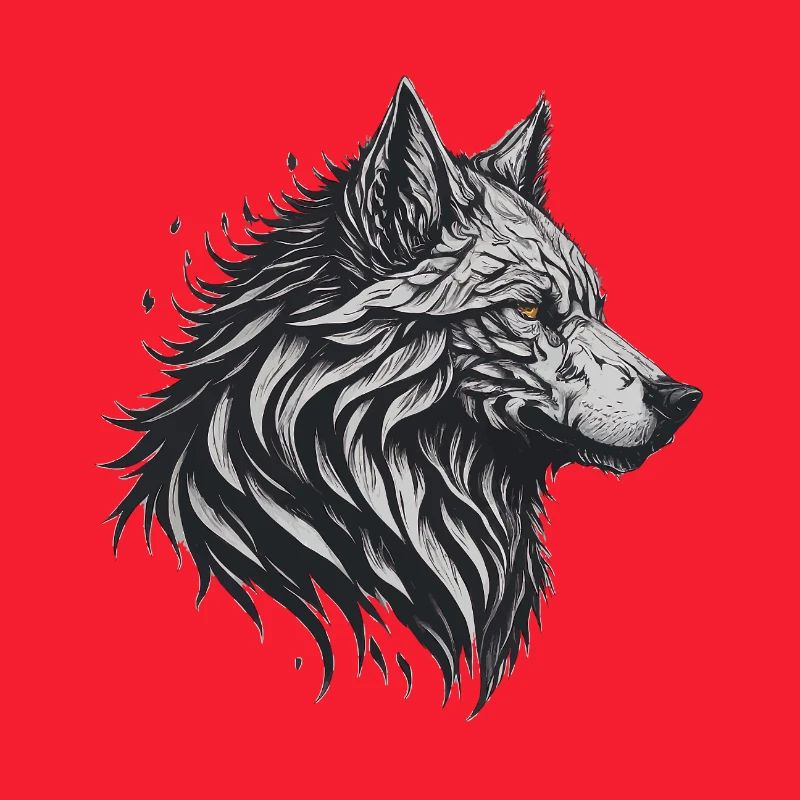 Geometrischer Schwarzer Wolf