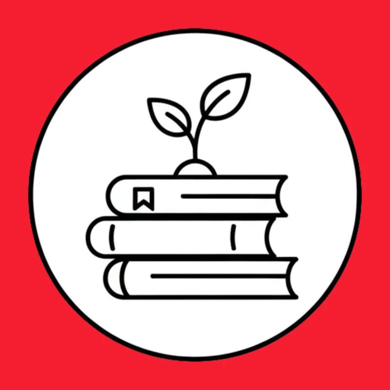 Minimalist Book Stack with Plant Cozy Reading