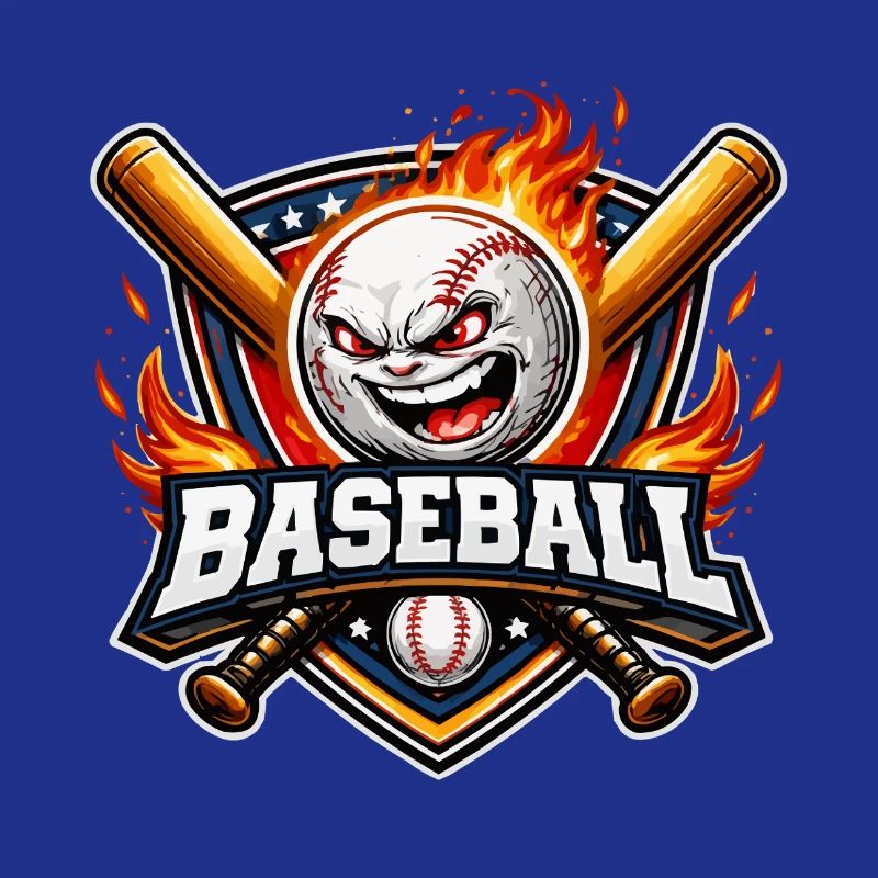 Flammendes Baseball-Maskottchen