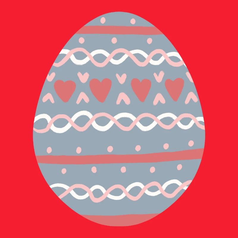 Pastel Hearts Egg Pattern