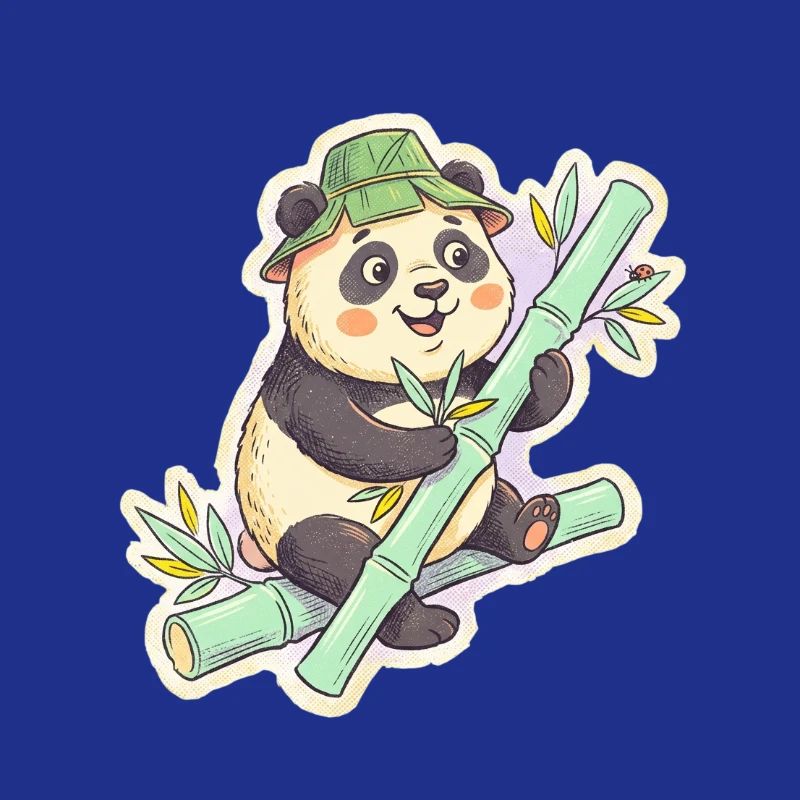 Panda on bamboo path
