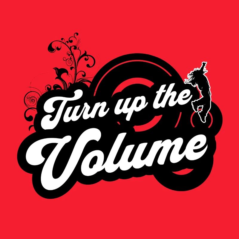 Volume Up — Schwarzes Retro-Skript