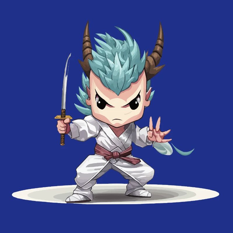 Guerrier Chibi avec Katana