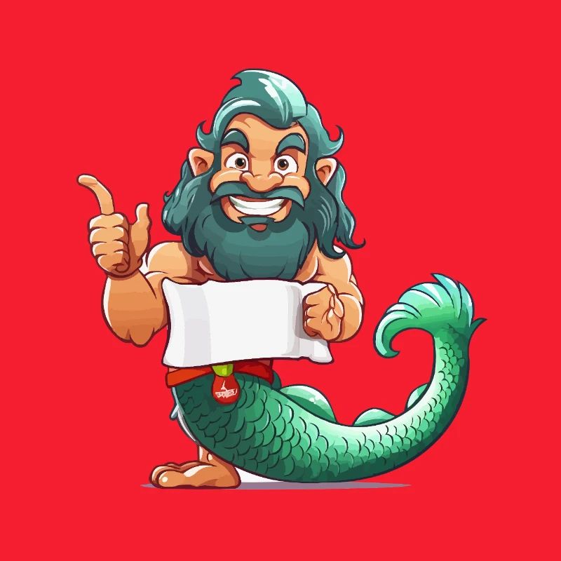 Meerheld mit Bart und Flosse