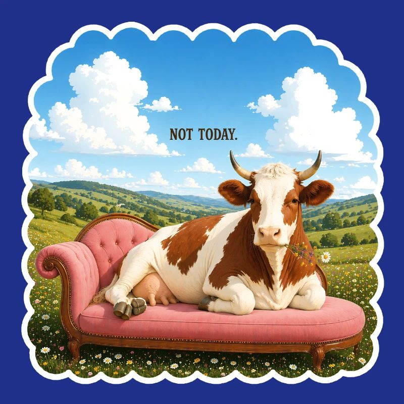 Not Today – Entspannte Kuh auf Sofa