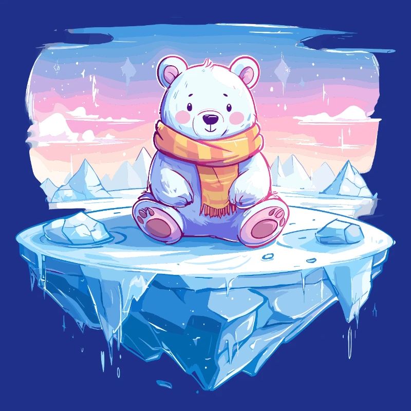 Polarlicht-Bär auf Eis