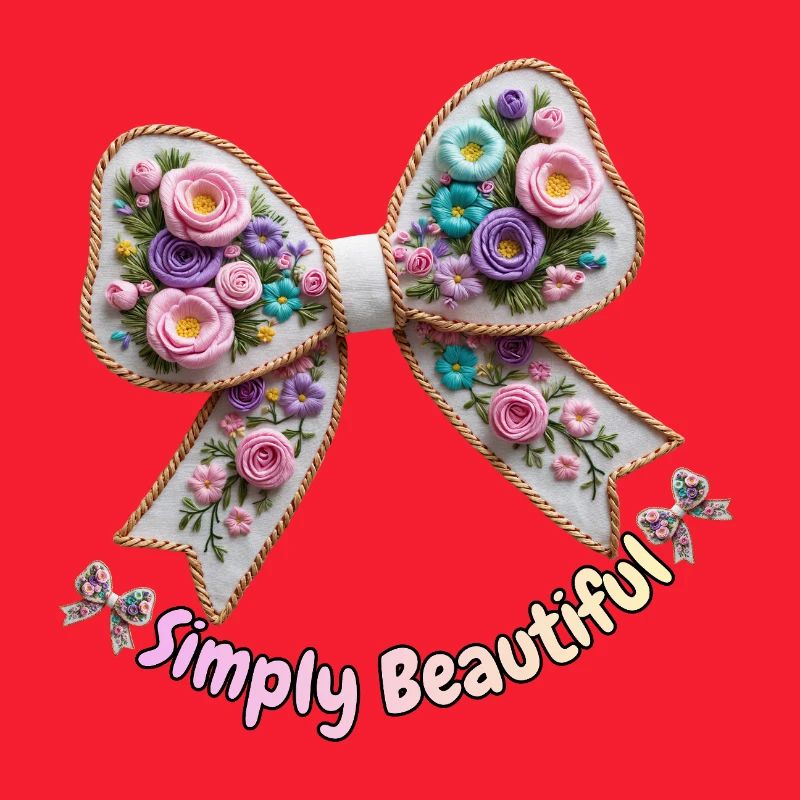 Bestickte florale Fliege – Romantischer Stil