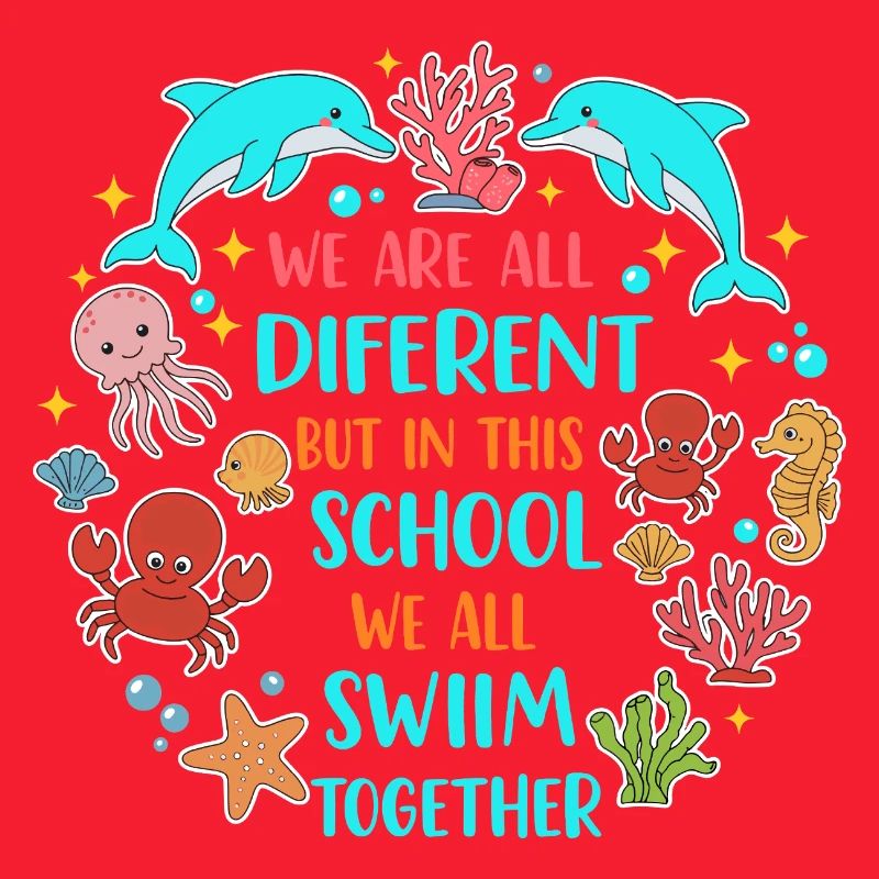 Dans cette école, nous nageons ensemble Schule Spruch
