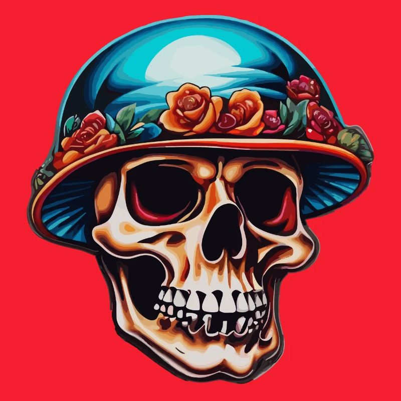 Crâne avec chapeau champignon