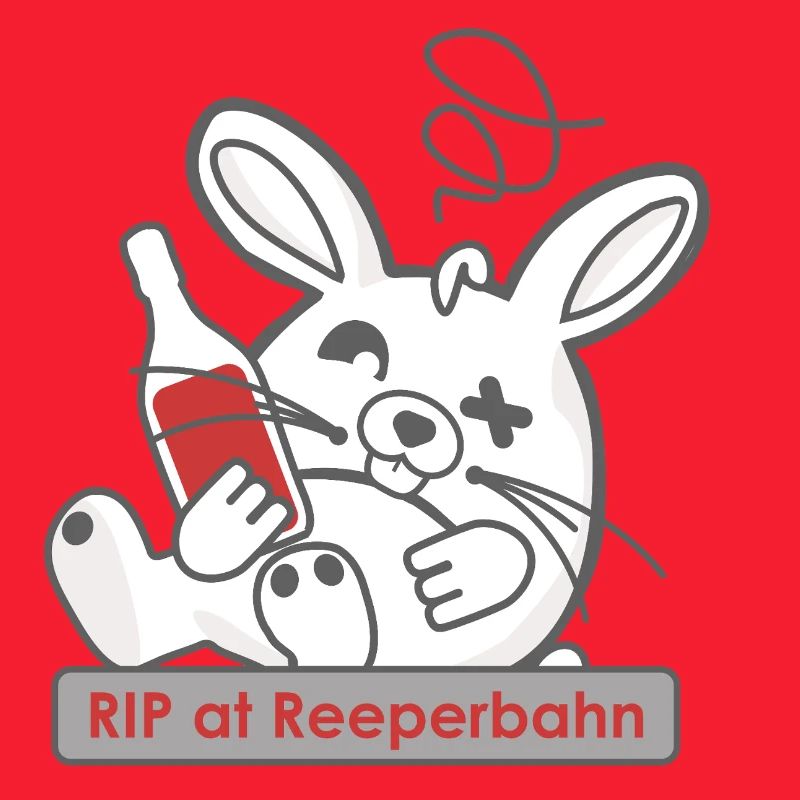 Drôle de crâne de lapin avec bouteille et Reeperbahn