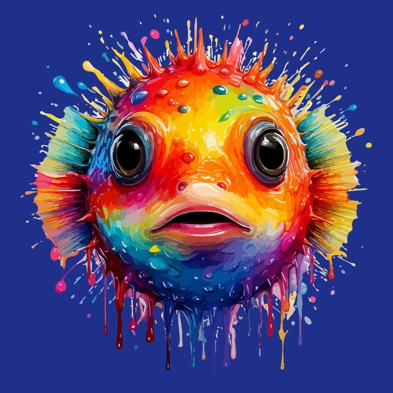 Impression d’art Color Explosion Puffer Fish