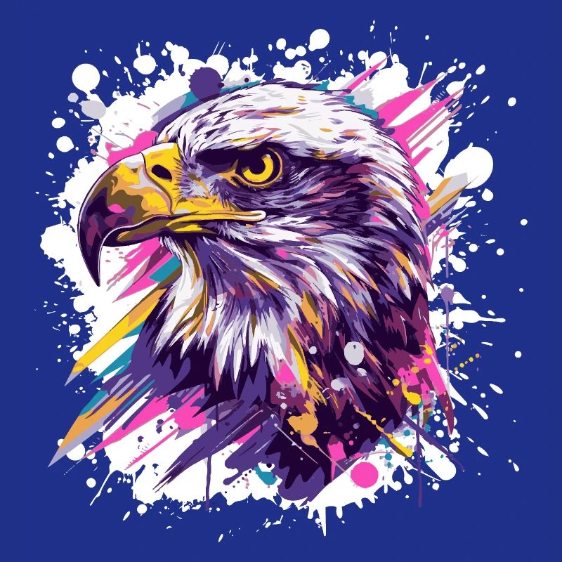 Color Explosion Eagle Head Art
