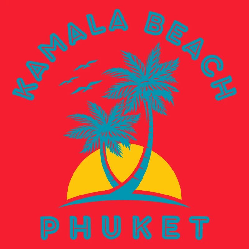 Palmier du coucher de soleil de la plage de Kamala à Phuket