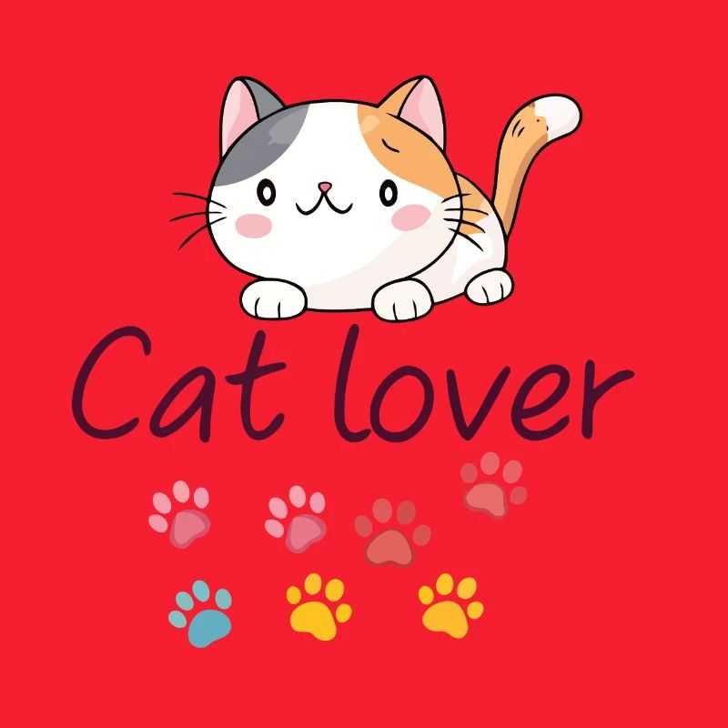 Chaton mignon avec empreintes colorées