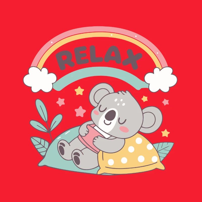 Koala mit süßem Regenbogentraum