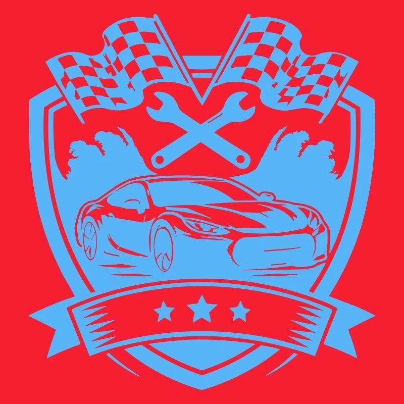 Racing Car Emblem Shield Car