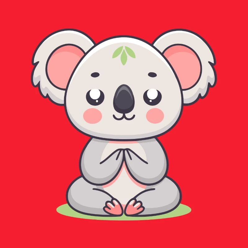 Pastel meditative Zen Koala
