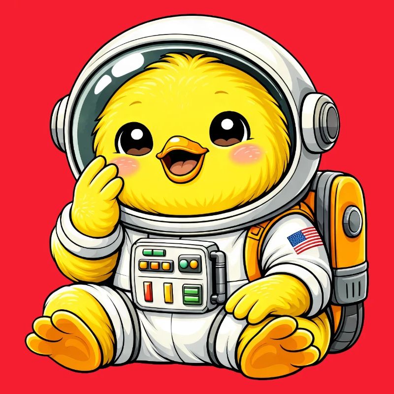 Cute Chicken Chick Astronaut Space Explorer
