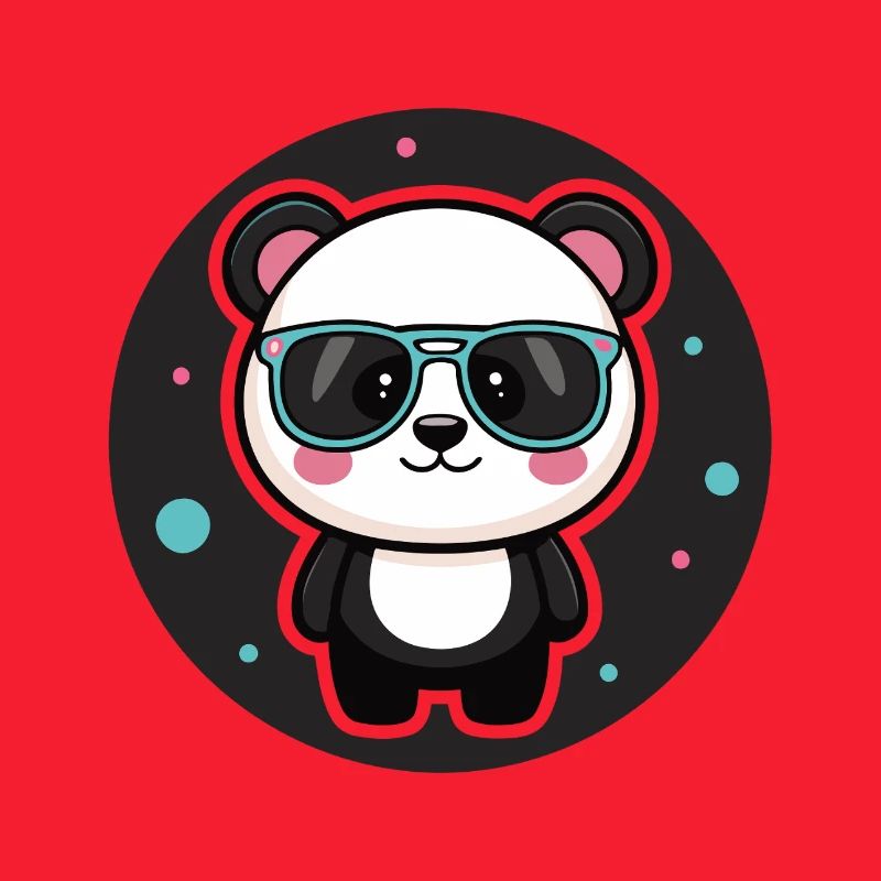 Kawaii chic panda pastel retro glasses