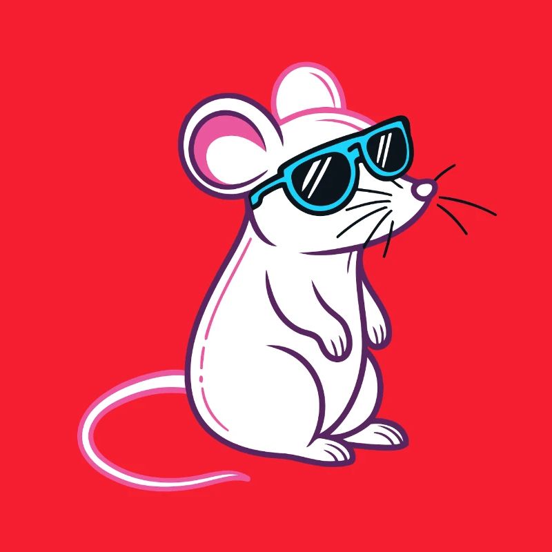 Maus Retro Blaue Brille