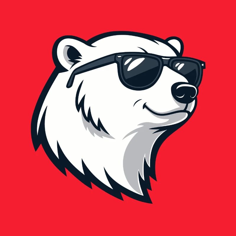 Polar bear in glasses