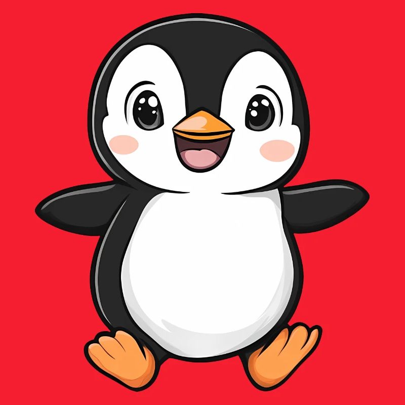 Mignon Adorable Pingouin - Conception de dessin animé charmant