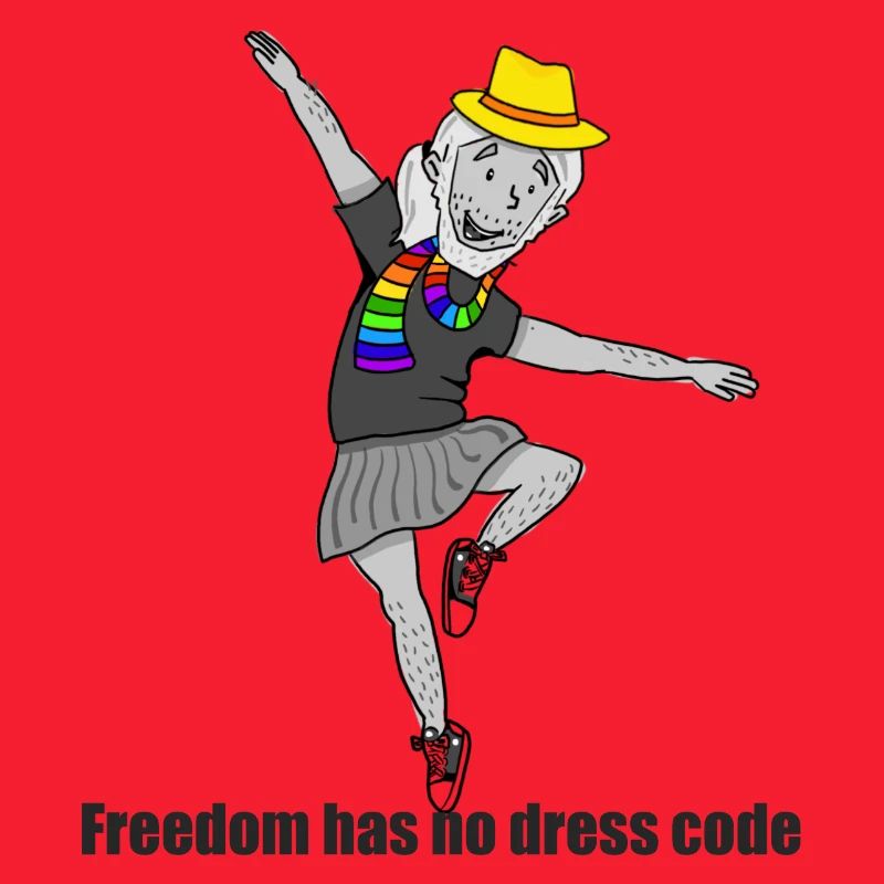Dancing man in skirt